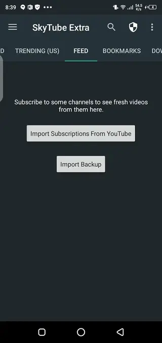Screenshot of SkyTube Android