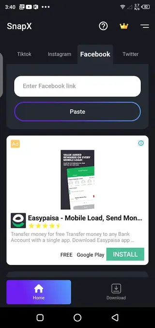 Screenhot of SnapTik App Downloader