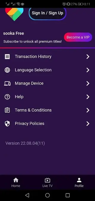 Screenhot of Sooka Live Apk