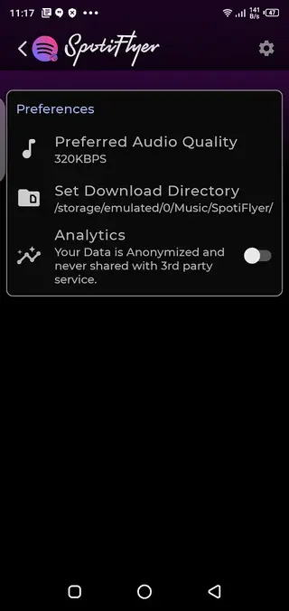 Screenshot of Spotiflyer 2021
