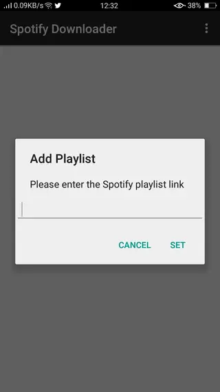 Screenshot of Spotify Downloader App