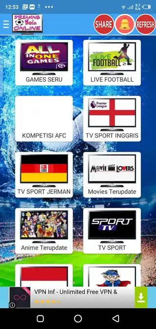 Screenshot of Streaming Bola Online Android.jpgb