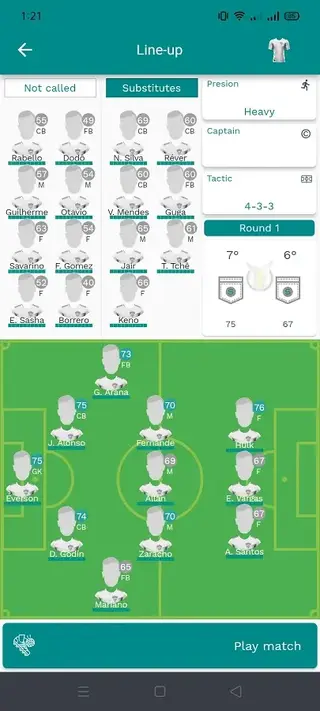 Screenshot of Super Kick Off Apk Football Game