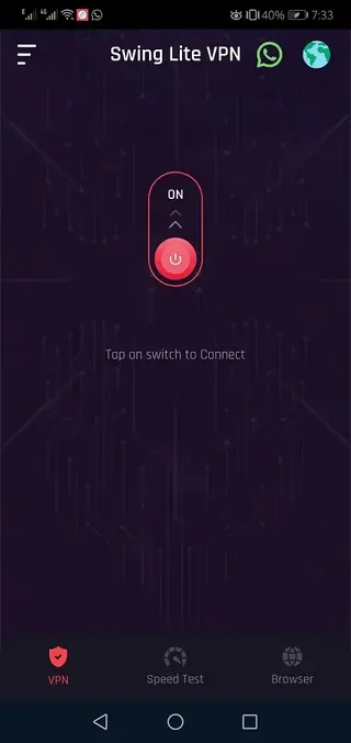 Screenshot of Swing Lite VPN App