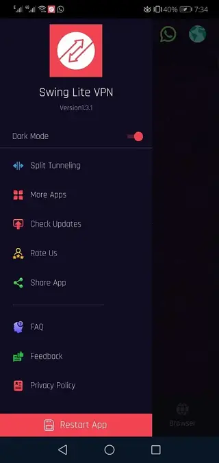 Screenshot of Swing Lite VPN