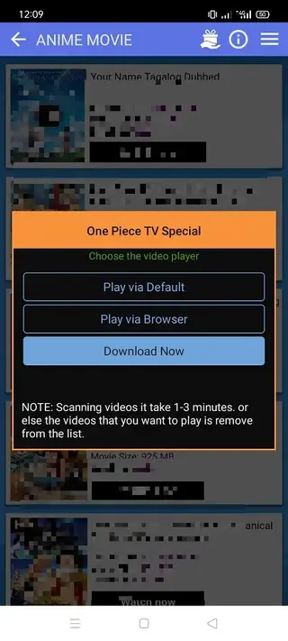 Screenshot of TDUB Anime App
