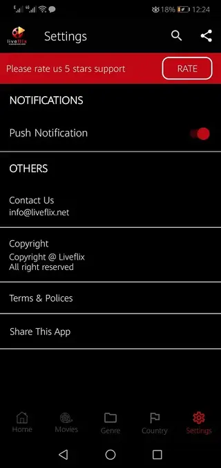 Screenshot of Theflix Android