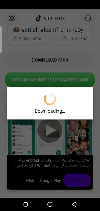 Screenshot of Tiktok Sin Marca De Agua Android