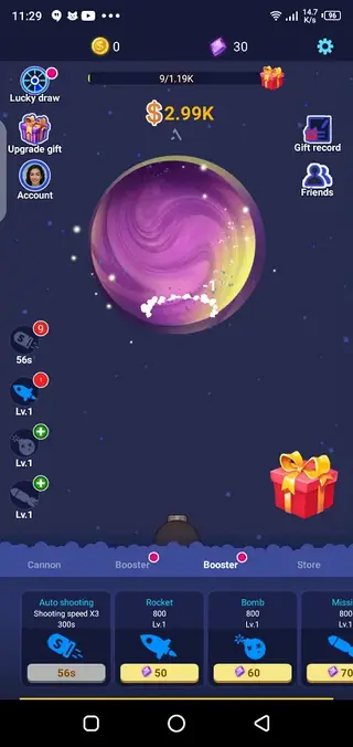 Screenshot of Tiny Planet Blast