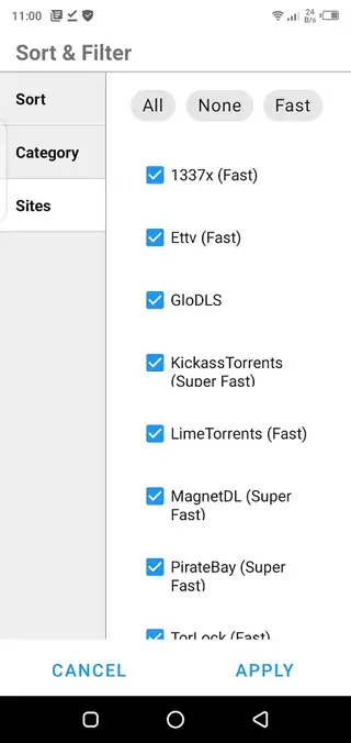 Screenshot of Torrz App