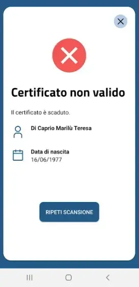 Screenshot of VerificaC19 App