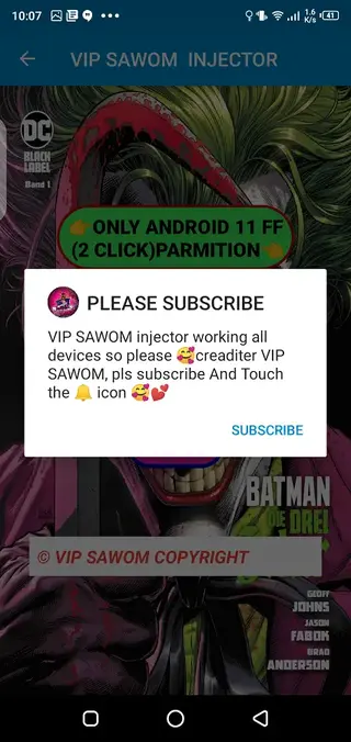 Screenshot of VIP Sawon Injector
