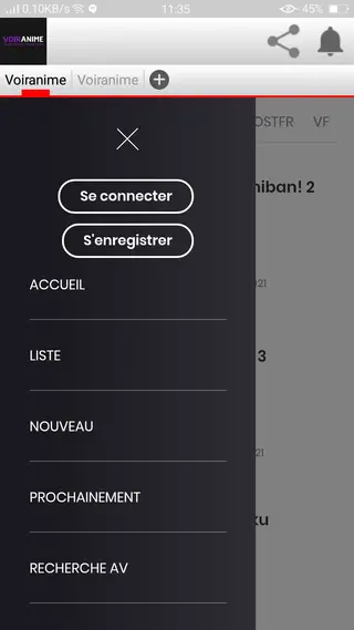 Screenshot of VoirAnime For Android