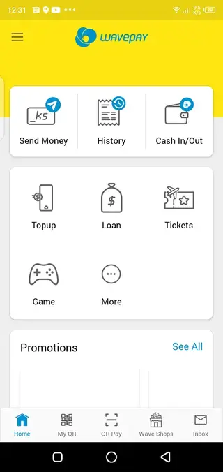 Screenshot of Wave Money Android