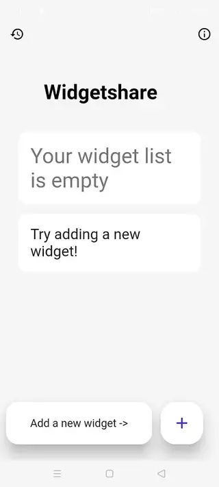 Screenshot of WidgetShare