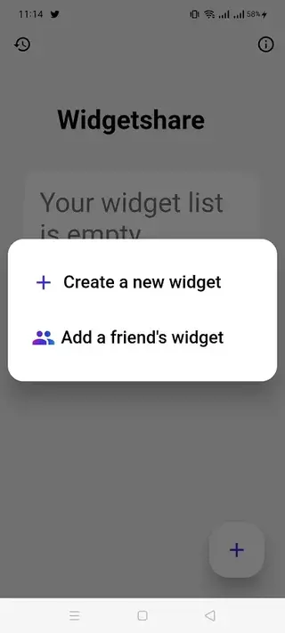 Screenshot of Widget Share Android