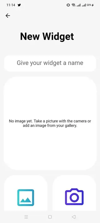 Screenshot of Widget Share App