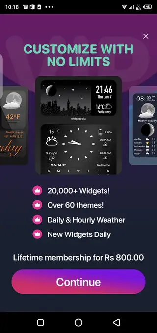 Screenhot of Widgetopia App Apk
