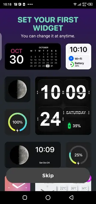 Screenhot of Widgetopia Android