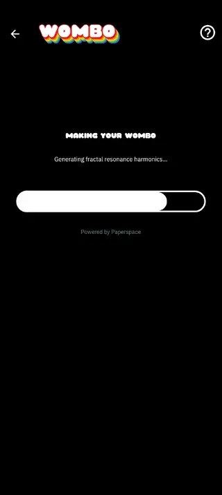Screenshot of Wombo AI App