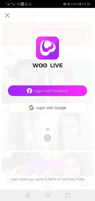 Screenshot of Woo Live Android