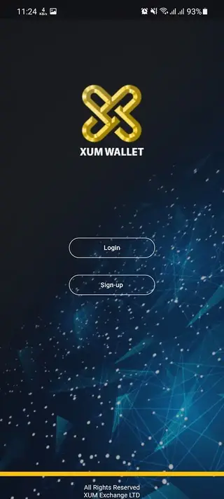 Screenshot of XUM WALLET Download
