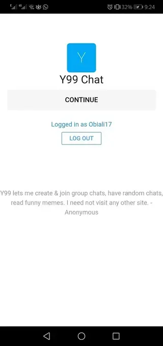 Screenhot of Y99 Chat App
