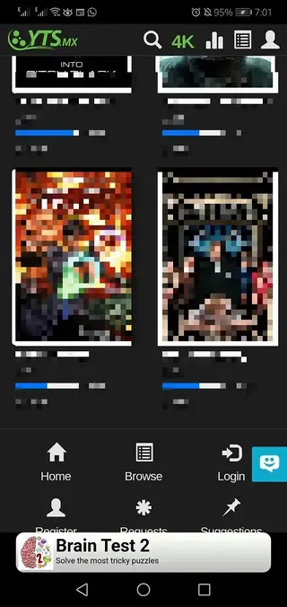 Screenshot of YIFY Android