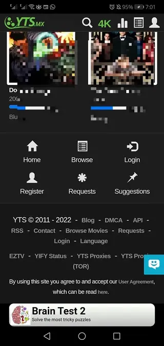Screenshot of YIFY Movie App