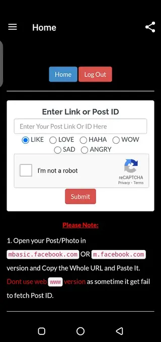 Screenshot of Your Liker Android