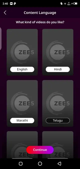 Screenshot of Zee5 Hipi