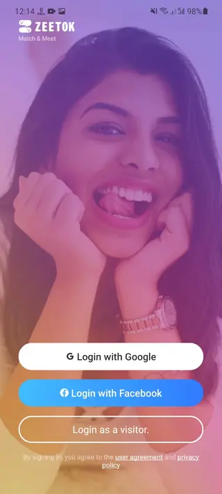 Screenshot of Zeetok App