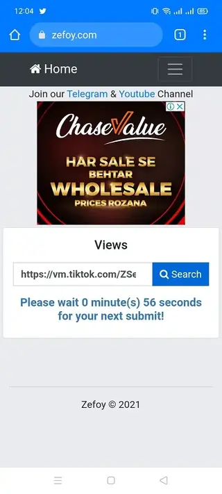 Screenshot of Zefoy Android