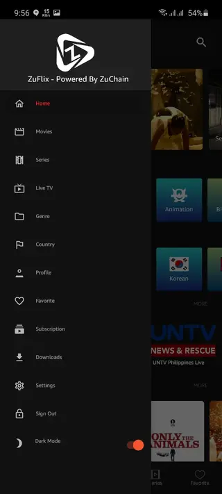Screenshot of Zuflix