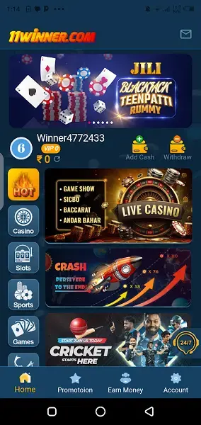 Screenshot of 11 Winner Game Apk