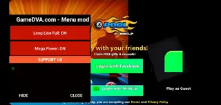 Screenshot of 8 Ball Pool Mod Menu