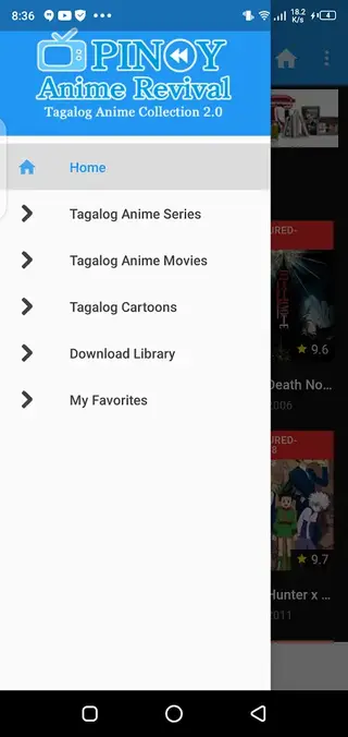 Screenhot of Anime Revival App