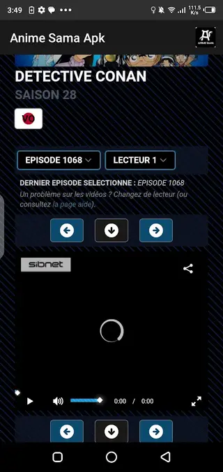 Screenshot of Anime Sama App