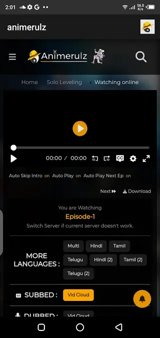 Screenshot of Animerulz App