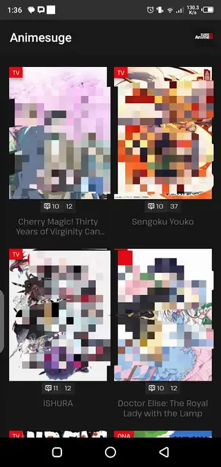 Screenshot of Animesuge App