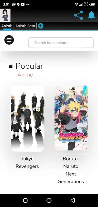 Screenshot of Aniorb Android