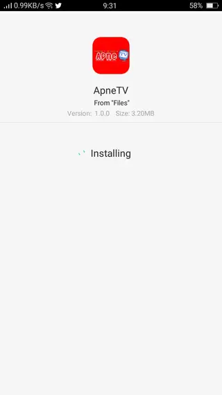 Screenshot of Apne TV App