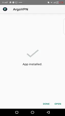 Screenshot of Argo VPN Android