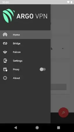 Screenshot of Argo VPN App