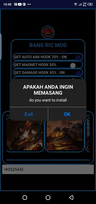 Screenshot of Auto Aim Hook Franco ML