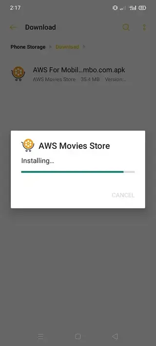 Screenshot of AWS Movies Store Android