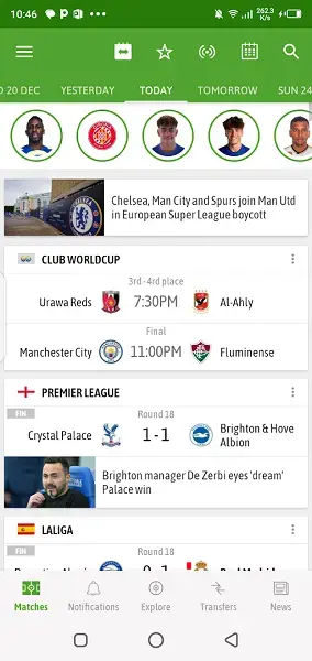 Screenshot Of BeSoccer Apk