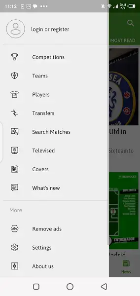 Screenshot Of BeSoccer App