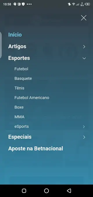 Screenshot of Betnacional App