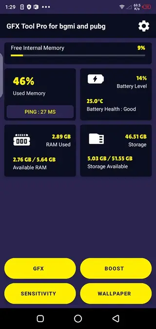 Screenshot of BGMI GFX Tool Pro App